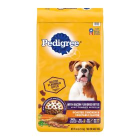 Pedigree Complete Nutrition Adult Dry Dog Food w/Bacon Flavor Bites Roasted Chicken & Vegetable w/Bacon 1ea/44 lb