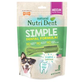 Nylabone Nutri Dent SIMPLE Natural Dental Fresh Breath Flavored Chew Treats (Option: 8Ct, size: medium)