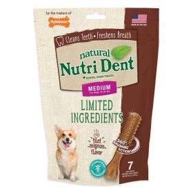 Nylabone Nutri Dent Filet Mignon Dog Dental Chews Filet Mignon 1ea (size: Medium 15-30Lbs)