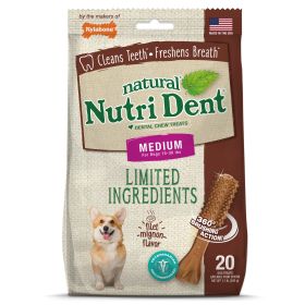 Nylabone Nutri Dent Filet Mignon Dog Dental Chews Filet Mignon (Option: 20Ct, size: Medium 15-30Lbs)