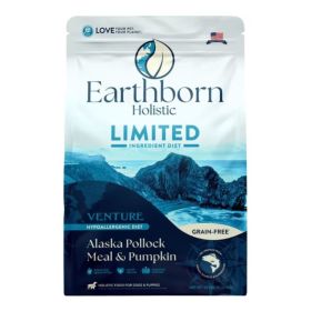 Earthborn Holistic Venture Limited Ingredient Diet Grain-Free Dry Dog Food Alaska Pollock Meal & Pumpkin (size: 25Lbs)