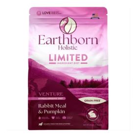 Earthborn Holistic Venture Limited Ingredient Diet Grain-Free Dry Dog Food Rabbit Meal & Pumpkin (size: 25Lbs)
