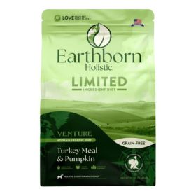 Earthborn Holistic Venture Limited Ingredient Diet Grain-Free Dry Dog Food Turkey Meal & Pumpkin (size: 25Lbs)
