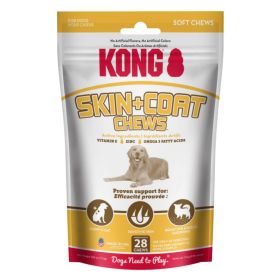 KONG Skin & Coat Soft Chews Dog Treats 1ea (size: 28Pc)