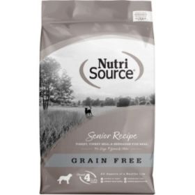 NutriSource Senior Grain Free Dry Dog Food Turkey (size: 12Lbs)
