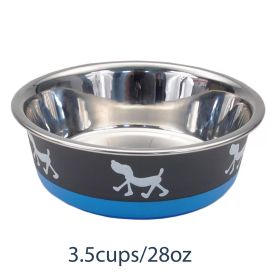 Coastal Pet Maslow Design Series Non-Skid Pup Design Dog Bowls 3.5 cups (Color: Blue And Grey)