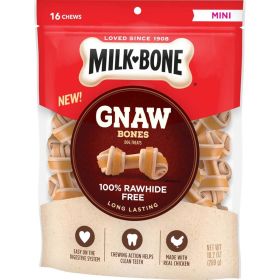 Milk-Bone Gnaw Bones Knotted Bones Dog Treats Chicken 1ea (Option: Mini, size: 10.2Oz, 16 Ct)