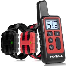 Dog Training Collar For 2 Dogs Black And Red (Option: Red)